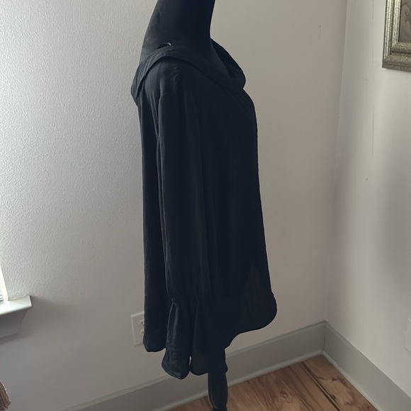 Vince Camuto Rich Black Summer 3 one shoulder 3/4 sleeves ruffle top blouse 1X - Picture 6 of 13